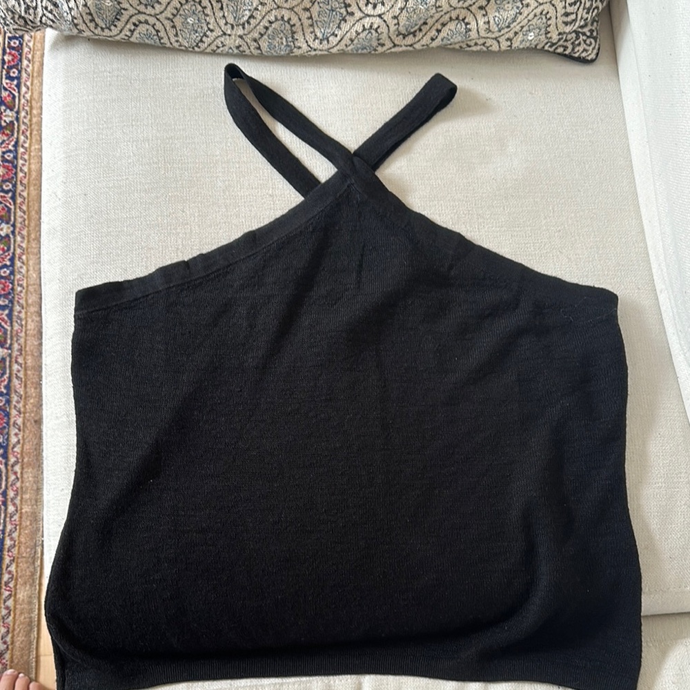 Banana Republic Black Linen Woven Blouse Top Size L